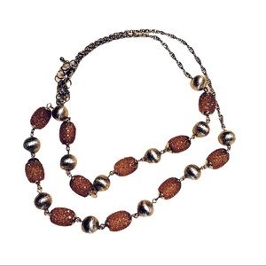 Long Bead & Stud Necklace